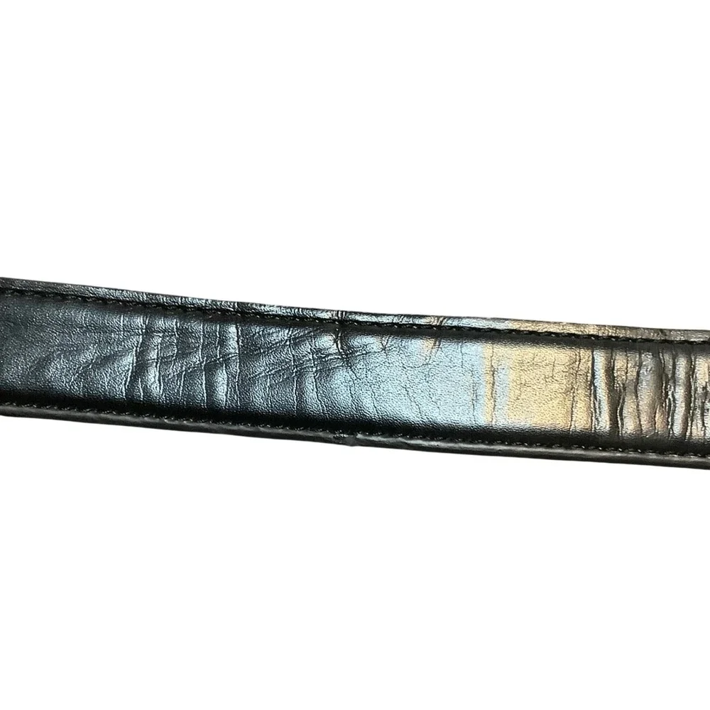 Dockers‎ Mens Reversible Belt Black Brown Silver Buckle Size 30-32 Faux Leather